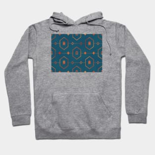 Copper Turtle Pattern on Teal Hoodie